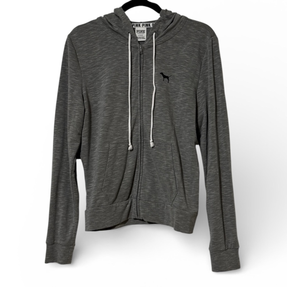 PINK Victoria's Secret Charcoal Zip-Up Sweater